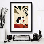 Cuadro Perro Tomando Vino Animales Decoracion Con Paspartú