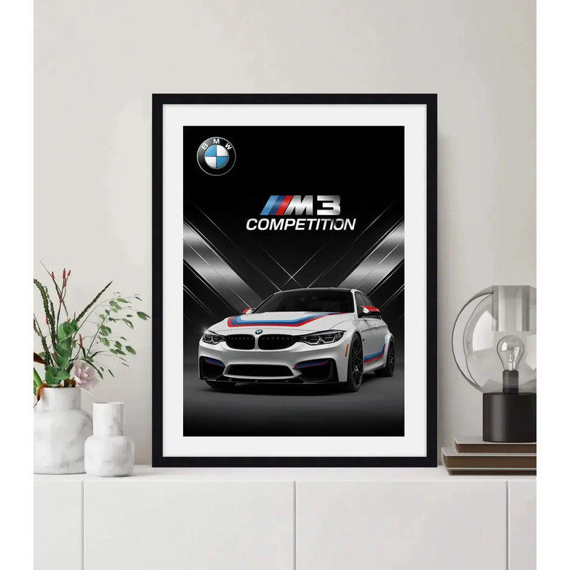 Cuadro Bmw M4 Competition Coupé Auto Modelo Decoracion Marco Negro