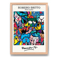 Cuadro Romero Britto Pop Art Jardin Britto Garden Marco Oak Marco Marrón Claro