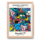 Cuadro Romero Britto Pop Art Jardin Britto Garden Marco Oak Marco Marrón Claro
