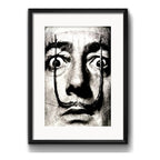 Cuadro Salvador Dali Closeup Pintor Decoracion Con Paspartú Marco Negro