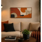 Cuadro Dormitorio Living Boho Abstract Tonos Terrosos Grande Abstracto Textura Marrón Claro