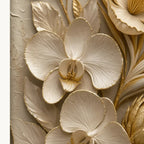 Set 2 Cuadros Flores Blancas Tonos Beige Lujosa Con Paspartú 43x33cm Cada Cuadro Negro