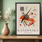 Cuadro Dormitorio Living Kandinsky Abstracto Tonos Beige Marco Negro