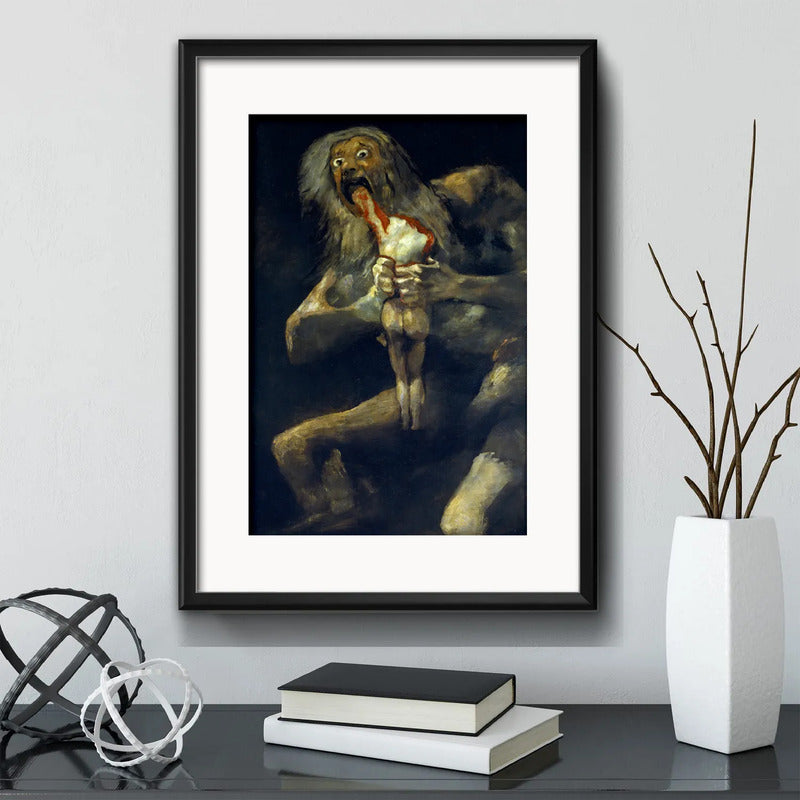 Cuadro Francisco De Goya Saturno Devorando Hijo Con Paspartú Negro