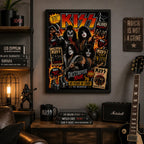 Cuadro Kiss Destroyer 76 Álbum Icónico Rock Arte Vintage Marco Negro