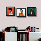 Set 3 Cuadros Perro Elvis Michal Jackson Bob Marley Pop Art