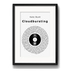 Cuadro Kate Bush Cantante Pop Ingles Decoracion Con Paspartú Letra Cloudbusting Con Marco Negro