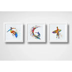Set 3 Cuadros Surf Pop Art Surfing Tabla Playa Mar Deportes