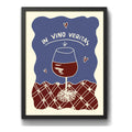 Cuadro In Vino Veritas Frase Retro Bebida Cocina Bar Pub Marco Negro