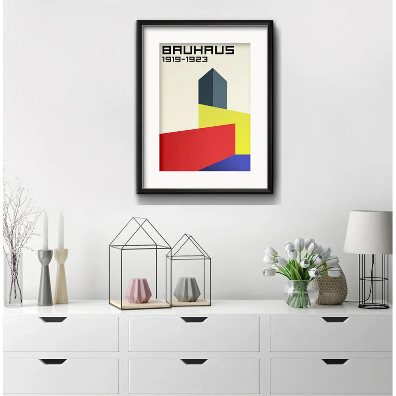 Cuadro Bauhaus Exposicion 1923 Arte Br7 53x43cm Con Paspartú Marco Negro