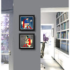 Set 2 Cuadros Superman Mujer Maravilla Baño Héroes Comics