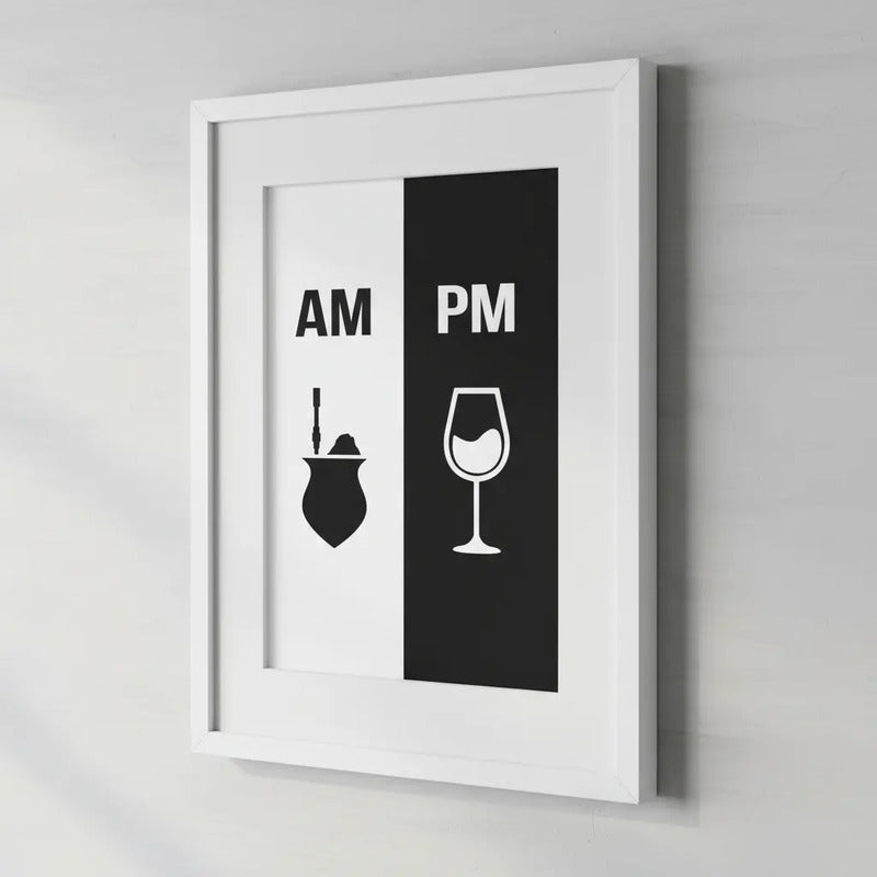 Cuadro Am Pm Mate Vino Cocina Living Decoracion Con Paspartú