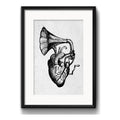 Cuadro Corazon Gramófono Musica Arte Decoracion Con Paspartú