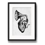 Cuadro Corazon Gramófono Musica Arte Decoracion Con Paspartú