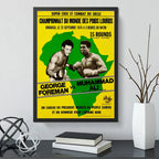 Cuadro Boxeo Boxing Peleas Icónicas Deporte Gym Decoracion George Foreman Vs Muhammad Ali Con Marco Negro