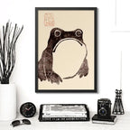Cuadro Sapo Arte Japonés Matsumoto Hoji Animales Decoracion Marco Negro