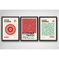 Set 3 Cuadros Yayoi Kusama Arte Japones Coleccion Obras Brs3 Marco Negro