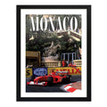 Cuadro Monaco Formula 1 Auto Pista Carrera Autodromo Retro Marco Negro