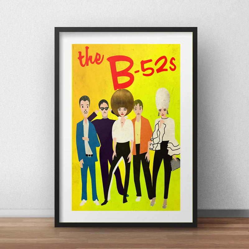Cuadro The B-52s Banda Rock Pop 80's Decoracion Con Paspartú Marco Negro