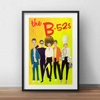 Cuadro The B-52s Banda Rock Pop 80's Decoracion Con Paspartú Marco Negro