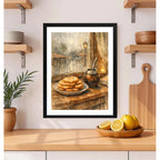 Cuadro Mate Torta Fritas Lluvia Uruguay Arte Retro Cocina Marco Negro