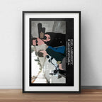 Cuadro Terminator Minimalista Schwarzenegger Con Paspartú Marco Negro