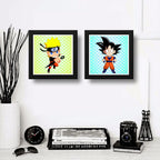 Set 2 Cuadros Naruto Goku Dragon Ball Anime Kids Decoracion