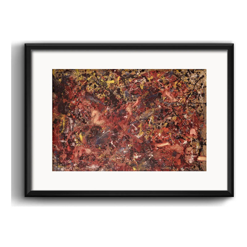 Cuadro Jackson Pollock Abstracto Brs7 53x43cm Con Paspartú Marco Negro