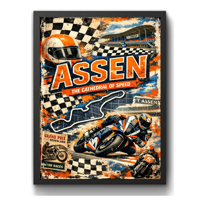 Cuadro Assen Moto Gp Circuito Carrera Pista Autodromo Marco Negro