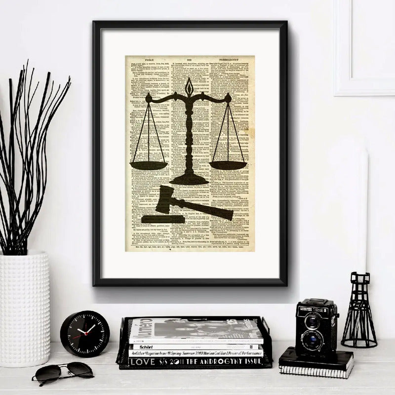Cuadro Abogado Justicia Juez Escribano Derecho Arte Paspartú