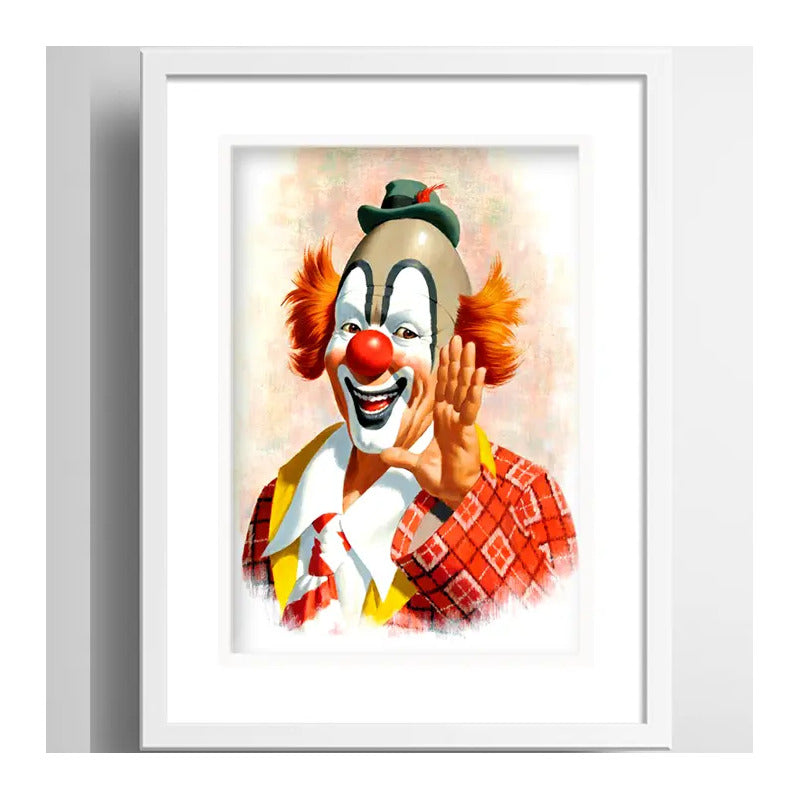 Cuadro Payaso Circo Retro Arte Decoracion Con Paspartú