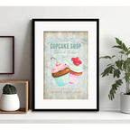 Cuadro Bake Frase Chef Cocina Cupcakes 2 Bakery Con Paspartu Marco Negro
