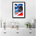 Cuadro Moto Gp Carrera Motociclismo Br1 53x43cm Con Paspartú Marco Negro
