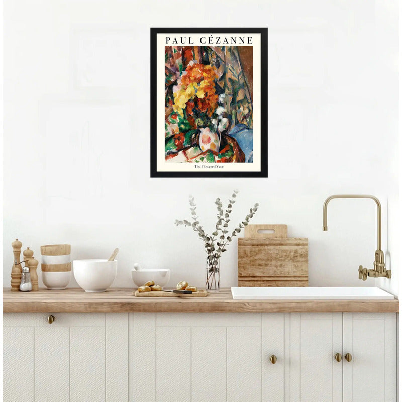 Cuadro Dormitorio Living Paul Cézanne El Jarrón De Flores Marco Negro