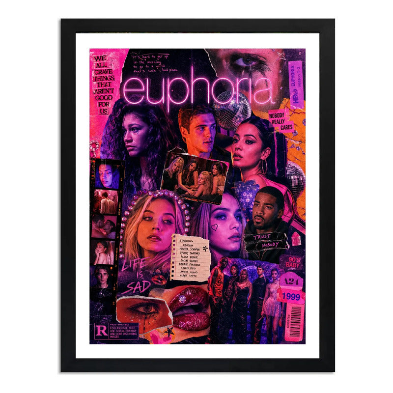 Cuadro Euphoria Personajes Série Tv Cassie Sydney Sweeney Marco Negro
