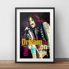 Cuadro Aerosmith Steven Tyler Letra Rock Decoracion Paspartú Marco Negro