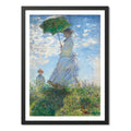 Cuadro Claude Monet Mujer Con Sombrilla El Paseo Decoracion Marco Negro