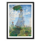 Cuadro Claude Monet Mujer Con Sombrilla El Paseo Decoracion Marco Negro