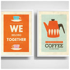 Set 2 Cuadros Café Escandinavo Pop Art Frases Cafeteria Bar