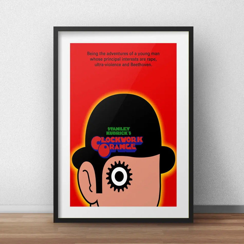Cuadro La Naranja Mecánica Clockwork Orange Cine Paspartú Marco Negro