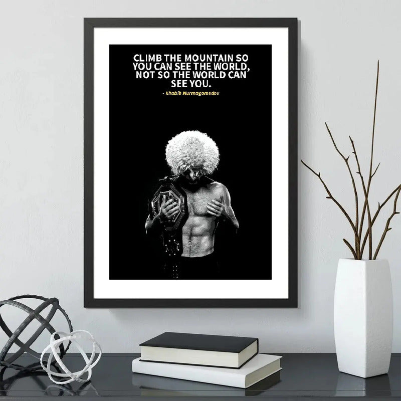 Cuadro Khabib Nurmagomedov Motivacional Deporte Mma Ufc Gym Khabib Frase 1 Marco Negro