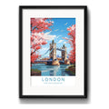 Cuadro Londres Uk Ciudad Tower Bridge 53x43cm Con Paspartú Marco Negro