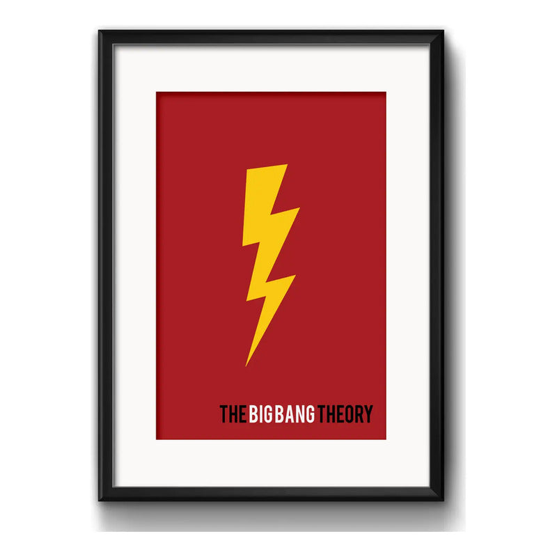Cuadro The Big Bang Theory Minimalista Serie Tv Con Paspartú Marco Negro