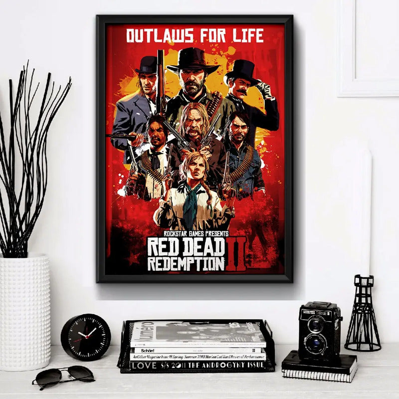 Cuadro Red Dead Redemption 2 Game Juego Decoracion Gamer Marco Negro