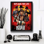 Cuadro Red Dead Redemption 2 Game Juego Decoracion Gamer Marco Negro
