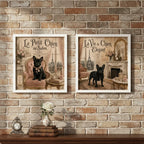 Set 2 Cuadros Decoracion Bano Bulldog Frances Paris Sillón Marco Blanco