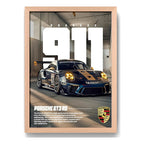 Cuadro Porsche 911 Gt3 Rs Auto Modelo Carrera Marco Oak Marco Marrón Claro