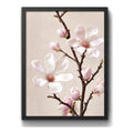 Cuadro Dormitorio Living Flores Rosa De Primavera Magnolia 3 Marco Negro