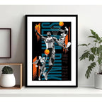 Cuadro Lebron James Space Jam Basket Looney Tunes Pelicula Marco Negro